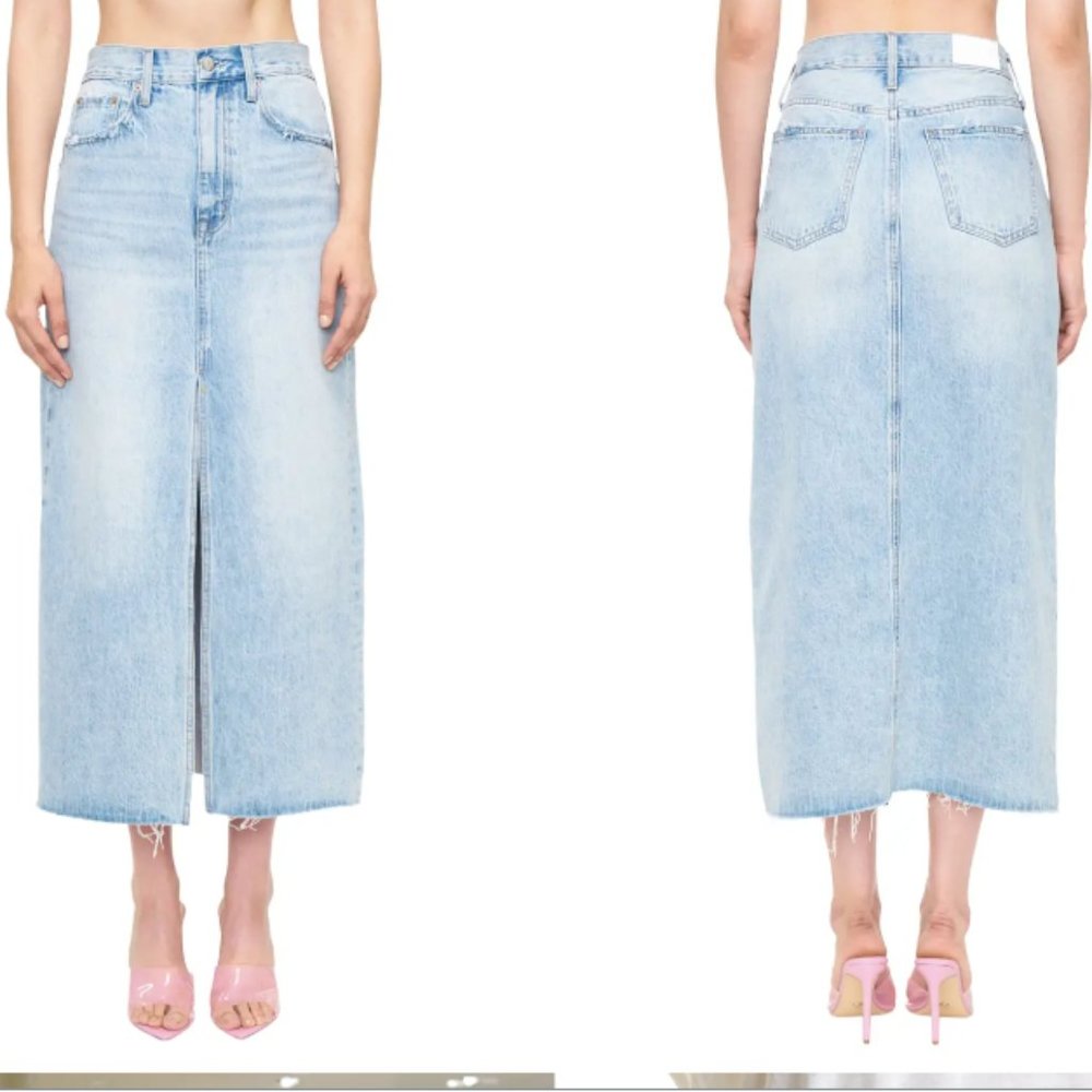 Pistola Light Blue Denim Maxi Skirt